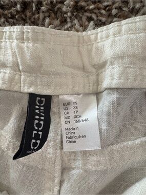 H&M Divided Lightweight White Linen Pants - White